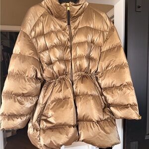 Athleta Metallic Gold Puffer Jacket